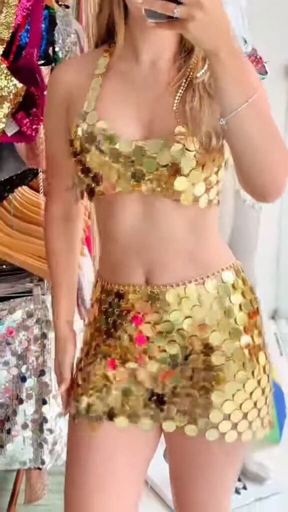 Gold Sequin Disc Two-Piece Party Set - Photo 4