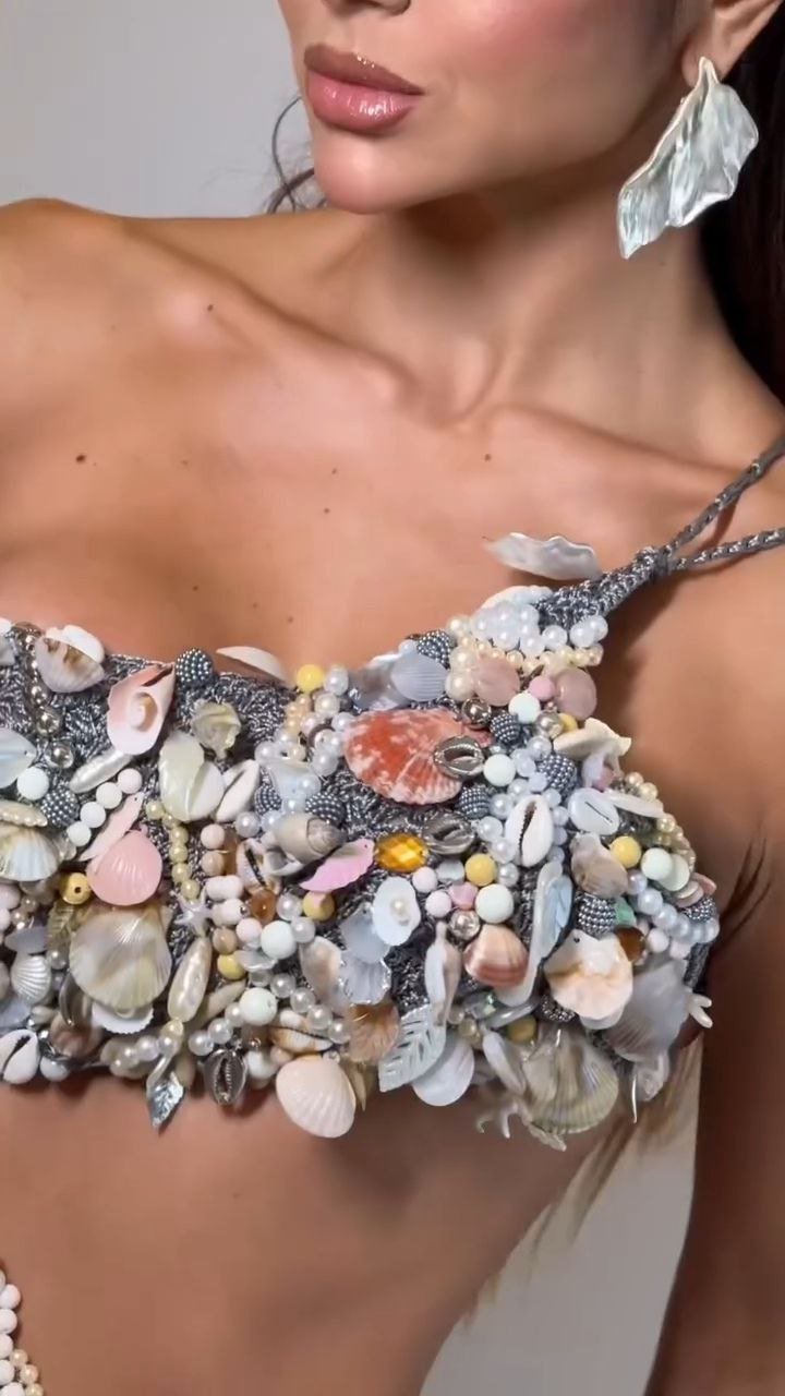 Seashell Embellished One-Shoulder Mini Dress - Image 5