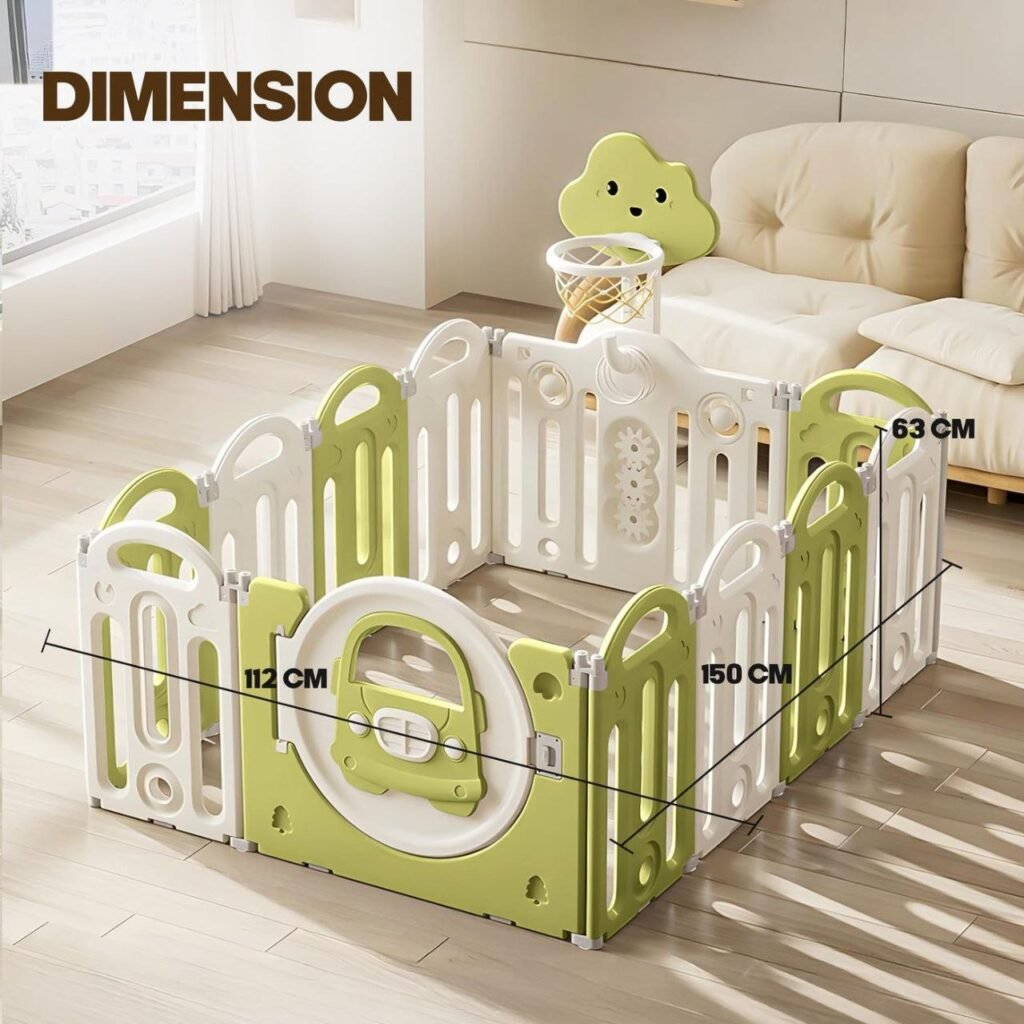 Foldable Baby Playpen with Safety Gate and Activity Panels - Photo 3