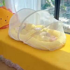 Foldable Baby Mosquito Net Bed with Soft Cushion Mattress