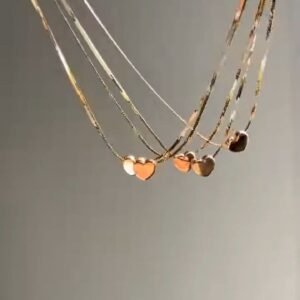 Layered Heart Charm Chain Necklace for Women