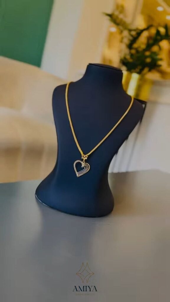 Minimal Gold-Tone Circular Pendant Necklace with Beaded Accents - Photo 2