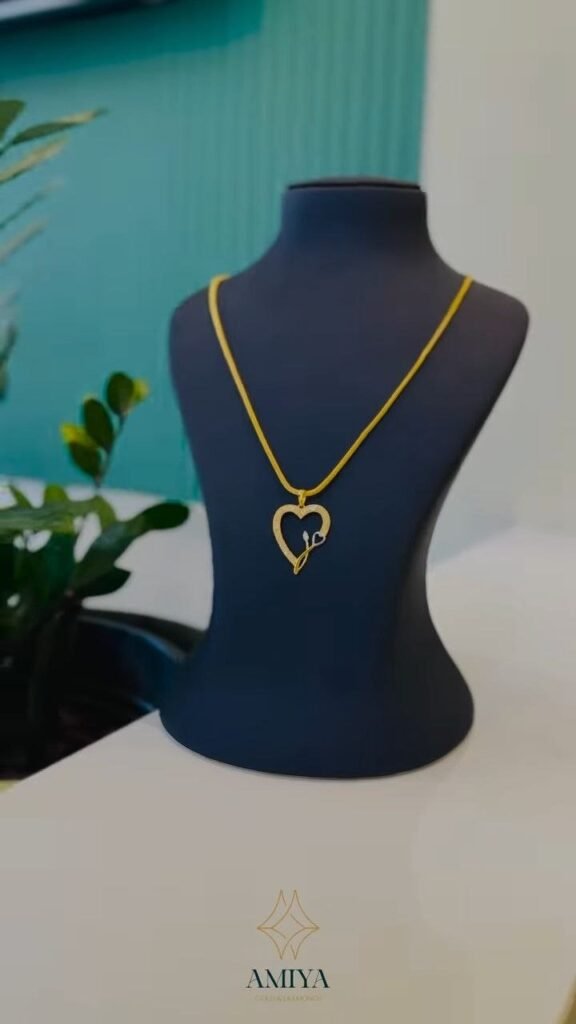 Minimal Gold-Tone Circular Pendant Necklace with Beaded Accents - Photo 5