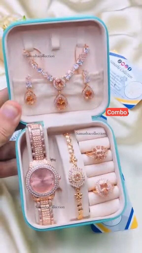 Rose Gold Complete Jewelry & Watch Gift Set - Photo 1