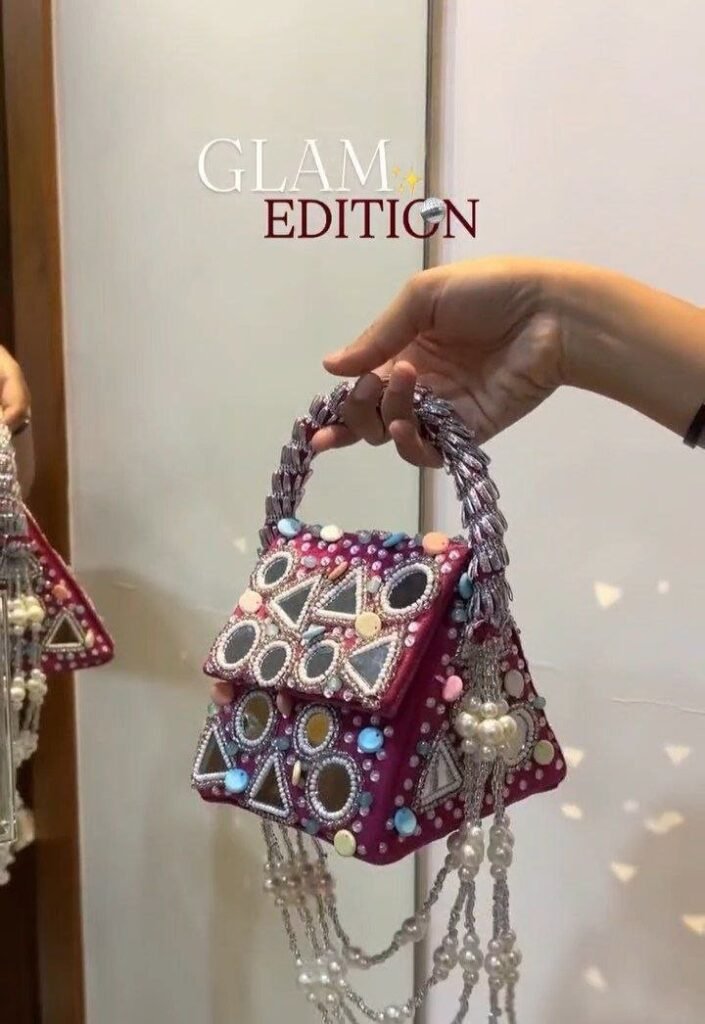 Glam Edition Pearl Embellished Mini Handbag - Photo 1