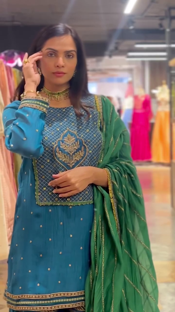 Cream & Pink Festive Sharara Set - Image 6